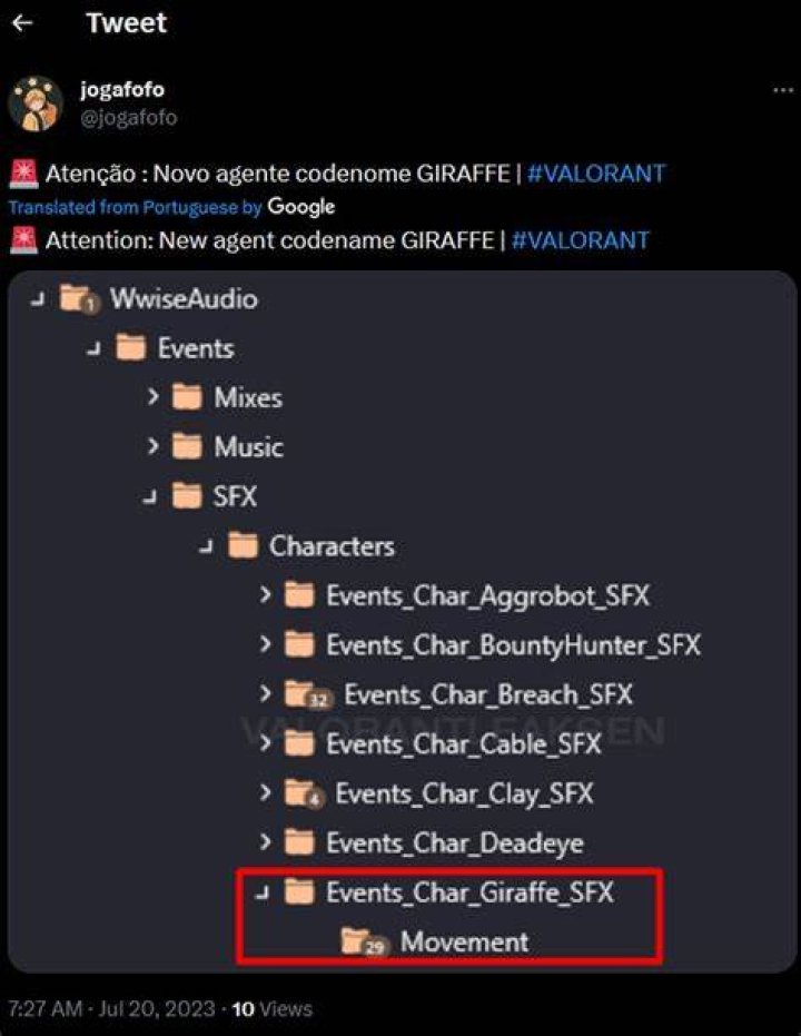 Giraffe for the upcoming new agent