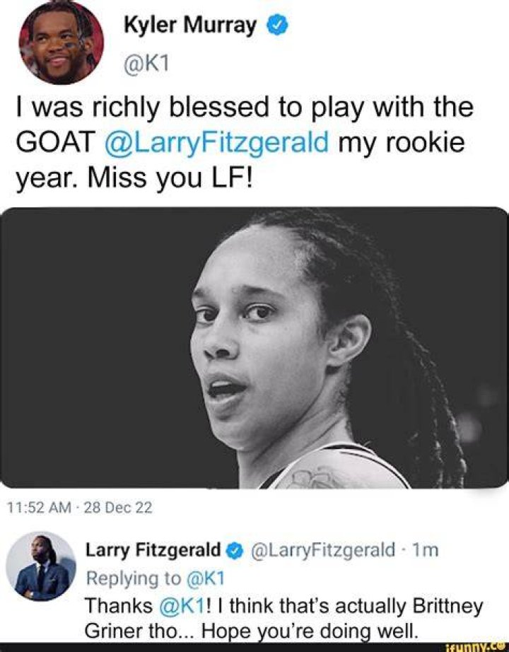 Kyler Murray Larry Fitzgerald Tweet