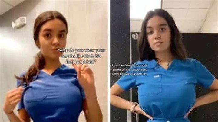 Nurse hits back at critics for calling her scrubs inappropriate