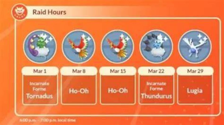 Raid Hour Schedule March 2023 Pokemon Go |
