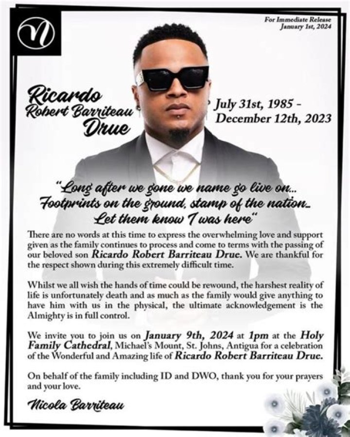 Ricardo Drue Cause Of Death Has Reason
